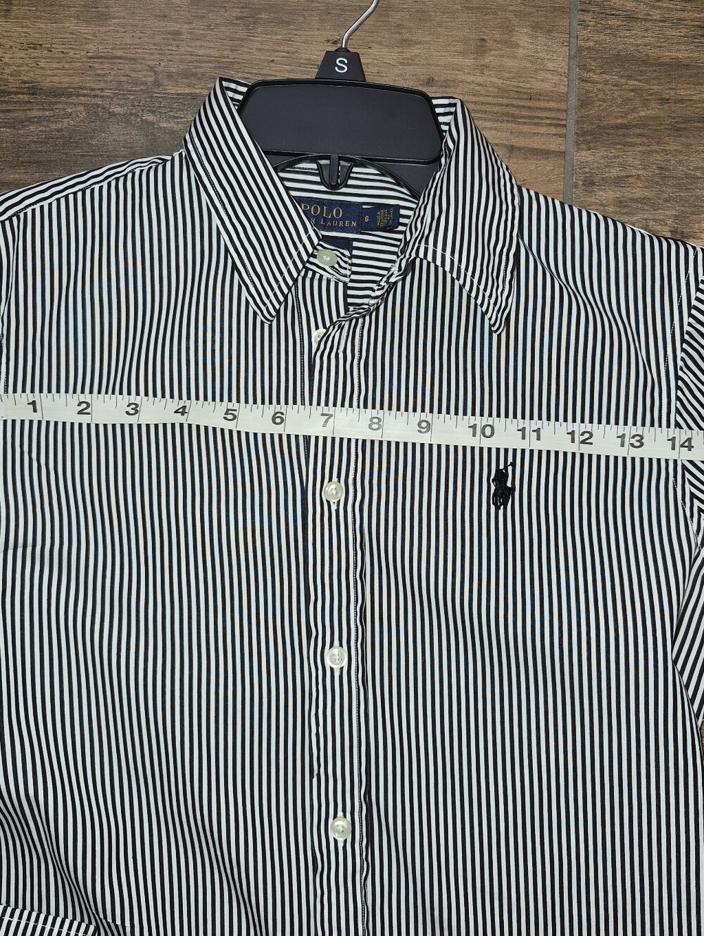Polo by Ralph Lauren Black & White Vertical Stripe Button-Up Shirt - Picture 7 of 10